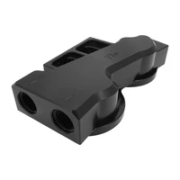 RTS Remote Oil Filter Head 13/16''-16 Thread Dual Filters HP4 Filter Base AN12 ORB Ports Billet Aluminium Black