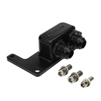 RTS Oil Block Adaptor Remote GM LS Billet Aluminium Black Anodised 90 Degree -10AN Ports