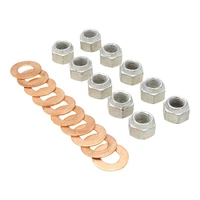 OE, Diff Centre Nut and Washer Kit, Ford, 8 & 9 inch, Nuts & Copper Sealing Washers, Set of 10