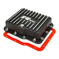 RTS Transmission Pan Deep Aluminium For GM Powerglide Finned Black Powdercoat Kit