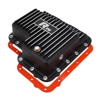 RTS Transmission Pan Deep Aluminum For Ford C6 Finned Black Powdercoat