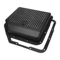 RTS Transmission Pan Cast Aluminium Stock Depth Black Machined Finned Chev For Holden TH350