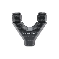 Y Block 2x Female AN Swivels 1x AN O-Ring Port