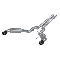 3" Cat Back Dual Split Rear Street Version (Mustang 15-17) - T304 Stainless Steel