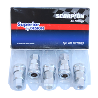 Air Fittings - 1/4" Female Thread Coupler - Nitto Style - Hi Flow Series - Box of 5