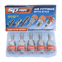 Air Fittings - 3/8" Hose Tail Coupler Coupler - Nitto Style - Hi Flow Series - Box of 5