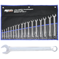 Combination ROE Quad Drive Spanner Set - 15° Offset - Metric - 17pc
