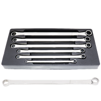 Double Box Ring Spanner Set - 0° Offset - Extra Long - Metric - 6pc
