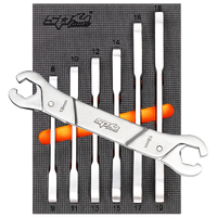Ratcheting Flare Nut Spanner Set - Metric & SAE - 6pc