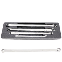 Double Box Ring Spanner Set - 0° Offset - Extra Long - SAE - 4pc