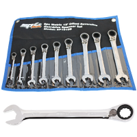 Gear Drive ROE Quad Drive Spanner Set - 15° Offset - Metric - 9pc