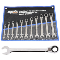 Gear Drive ROE Quad Drive Spanner Set - 15° Offset - Metric - 11pc