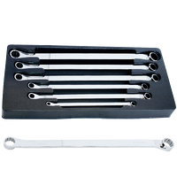 Double Box Ring Spanner Set - 15° Offset - Extra Long - Metric - 6pc