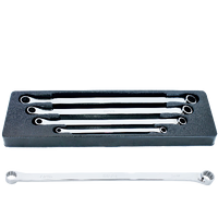 Double Box Ring Spanner Set - 15° Offset - Extra Long - SAE - 4pc