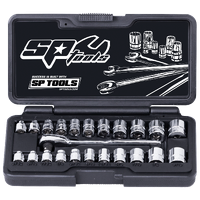 1/4" Drive Low Profile Socket Set - Metric/SAE - 6pt - 23pc