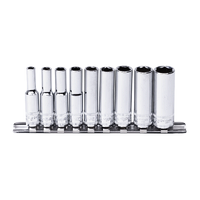 1/4" Drive Socket Rail Set - Deep - SAE Only - 6pt - 9pc