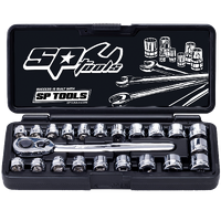 3/8"Dr - Low Profile Stubby Socket Set - Metric/SAE - 12pt - 22pc