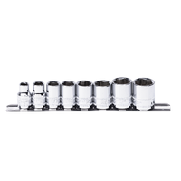 3/8" Drive Socket Rail Set - SAE Only - 6pt - 8pc