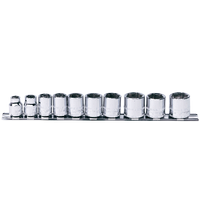 3/8" Drive Socket Rail Set - Stubby - Metric Only - 6pt - 10pc