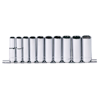 3/8" Drive Socket Rail Set - Deep - Metric Only - 6pt - 10pc