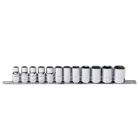 1/2" Drive Socket Rail Set - Metric Only - 6pt - 12pc