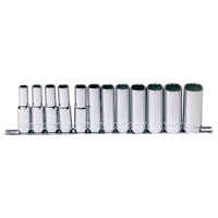 1/2" Drive Socket Rail Set - Deep - Metric Only - 12pt - 12pc