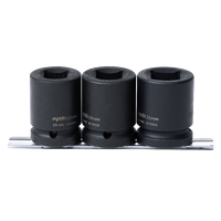 3/4" Drive Impact Socket Rail Set - Double Square - Metric Only - 3pc