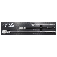 1/4", 3/8" & 1/2" Drive Ratchet Set - Sealed Flex Head - Extra Long - Multi-Drive - 3pc