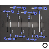 T-Handle Ball Drive Hex Key Set in EVA Foam - Metric - Colour Coded - 8pc