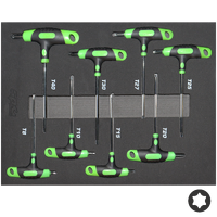 T-Handle Key Set in EVA Foam - Torx - Colour Coded - 8pc