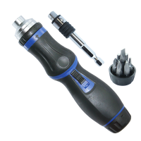 2-in-1 Rotatable Ratchet Driver Set - 1/4" Bit Set - 9pc