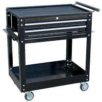 Tool Trolley - 2 Drawer - Black/Chrome