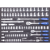 EVA Foam Tray Tool Kit - Sockets & Accessories - 85pc - Metric & SAE