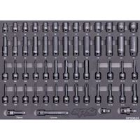 EVA Foam Tray Tool Kit - 1/2" Drive Impact Sockets & Accessories - 56pc - Metric & SAE