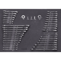 EVA Foam Tray Tool Kit - Spanners & Finger Ratchet - 45pc - Metric & SAE