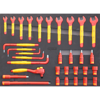 EVA Foam Tray Tool Kit - VDE Insulated - Spanners, Sockets, Hex Keys, Ratchet & Extension Bars - 32pc - Metric Only