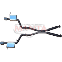 Dual 3in Cat Back Exhaust System with Black Tips (Grand Cherokee WK2 11+) - Black