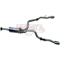 Dual 3in Cat Back with 5in Chrome Tips Stainless Steel - Medium (Ram 1500 DT 19+) - Chrome