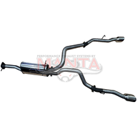 Dual 3in Cat Back with 5in Chrome Tips Stainless Steel - Medium (Ram 1500 DT 19+) - Chrome