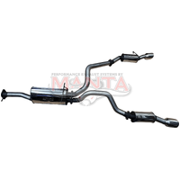 Dual 3in Cat Back with 5in Chrome Tips Stainless Steel - Quiet (Ram 1500 DT 19+) - Chrome