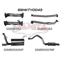 2.5in No Cat Muffler Center & Rear, Dump Tip (Landcruiser VDJ200 07+)