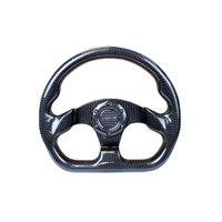 Carbon Fiber Steering Wheel 320mm Flat Bottom Shiny Black