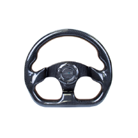 Carbon Fiber Steering Wheel 320mm Flat Bottom Shiny Black