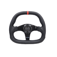 Carbon Fiber Steering Wheel 320MM Black w/ Red Stripe