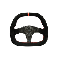 Carbon Fiber Steering Wheel 320MM Suede Black w/ Red Stripe