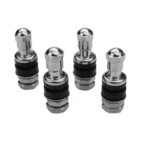 Valve Stems, Tall-Style, Suit all 002/005/007/009 Wheels, Small Valve Hole (11mm), Chrome, Bolt-On, Set of 4