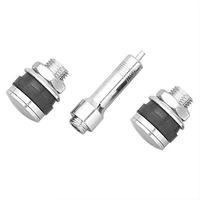 Street Pro Tyre Valve Flush Mount No-Show Suit Large Valve Hole 15mm Chrome Valve Stem Bolt-on Set of 2