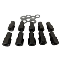 Street Pro Wheel Lug Nut Kit Black 002 Streetpro Open End Mag Length 1.46 1/2 .700 shank Set of 10
