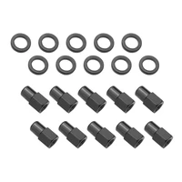 Wheel Lug Nut Kit Black 002 Streetpro Open End Mag Length 1.46 7/16 .700 shank Set of 10