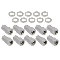 Wheel Lug Nut Kit Chrome 002 Streetpro Open End Mag Length 1.46 7/16 .700 shank Set of 10